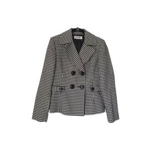 Stresa ASL Blazer Womens Size 6 Black White Star Pattern Double Breasted